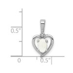 Sterling Silver Rhodium-plated Created Opal & Diam. Pendant - Image 3