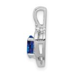 Sterling Silver Rhodium-plated Created Sapphire & Diam. Pendant - Image 2