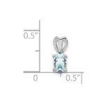 Sterling Silver Rhodium-plated Aquamarine Pendant - Image 3