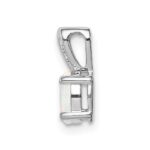 Sterling Silver Rhodium-plated Created Opal Pendant - Image 2