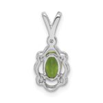 Sterling Silver Rhodium-plated Peridot & Diam. Pendant - Image 4