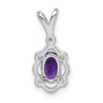 Sterling Silver Rhodium-plated Amethyst & Diam. Pendant - Image 4