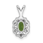 Sterling Silver Rhodium-plated Peridot & Diam. Pendant - Image 4