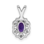 Sterling Silver Rhodium-plated Amethyst & Diam. Pendant - Image 4