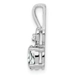 Sterling Silver Rhodium-plated White Topaz & Diam. Pendant - Image 2
