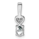 Sterling Silver Rhodium-plated White Topaz & Diam. Pendant - Image 4