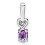 Sterling Silver Rhodium-plated Amethyst & Diam. Pendant - Image 3