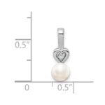 Sterling Silver Rhodium-plated FW Cultured Pearl & Diam. Pendant - Image 3