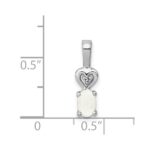 Sterling Silver Rhodium-plated Created Opal & Diam. Pendant - Image 3