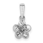 Sterling Silver Rhodium-plated Floral Diamond Pendant - Image 3