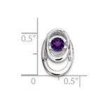 Sterling Silver Rhodium Amethyst Birthstone Vibrant Chain Slide - Image 4