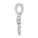 Sterling Silver Rhodium-plated Polished White Topaz Heart Pendant - Image 2