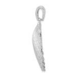 De-Ani Sterling Silver Rhodium-Plated Polished and Textured Shell Pendant - Image 2