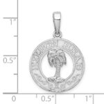 De-Ani Sterling Silver Rhodium-Plated Hilton Head with Palm Tree Round Pendant - Image 4