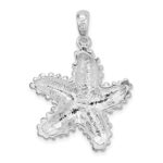 De-Ani Sterling Silver Rhodium-Plated Polished and Textured Starfish Pendant - Image 3