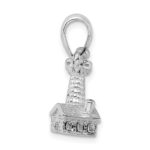 De-Ani Sterling Silver Rhodium-Plated Polished and Textured 3D Lighthouse Pendant - Image 2