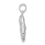 De-Ani Sterling Silver Rhodium-Plated Polished and Textured 3D Oyster Shell Pendant - Image 2
