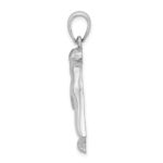 De-Ani Sterling Silver Rhodium-Plated Polished and Textured Penguin Pendant - Image 2