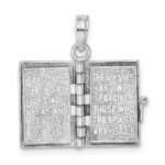 De-Ani Sterling Silver Rhodium-Plated 3D Moveable Lords Prayer Bible Pendant - Image 6