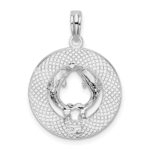 De-Ani Sterling Silver Rhodium-Plated Polished and Textured South Beach Dolphin Pendant - Image 3