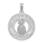 De-Ani Sterling Silver Rhodium-Plated Charleston with Pineapple Circle Pendant