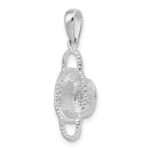 De-Ani Sterling Silver Rhodium-Plated Polished 3D Double Handle Basket Pendant - Image 4