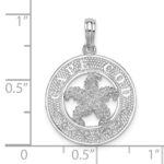 De-Ani Sterling Silver Rhodium-Plated Polished Cape Cod with Starfish Circle Pendant - Image 4