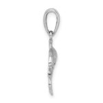 De-Ani Sterling Silver Rhodium-Plated Polished Dolphin Pendant - Image 2