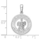 De-Ani Sterling Silver Rhodium-Plated Polished Barbados with Turtle Circle Pendant - Image 4