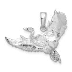 De-Ani Sterling Silver Rhodium-Plated Polished Egret Bird Pendant - Image 3