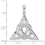 De-Ani Sterling Silver Rhodium-Plated Polished Celtic Trinity Knot Pendant - Image 4