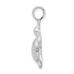 De-Ani Sterling Silver Rhodium-Plated Polished and Textured Turtle Pendant - Image 2