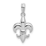 De-Ani Sterling Silver Rhodium-Plated Polished Fleur de lis Pendant