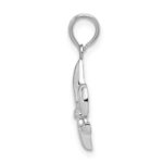 De-Ani Sterling Silver Rhodium-Plated Polished Fleur de lis Pendant - Image 2