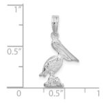 De-Ani Sterling Silver Rhodium-plated Polished 3D Pelican Pendant - Image 3