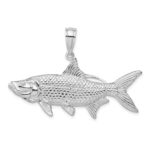 De-Ani Sterling Silver Rhodium-Plated Polished 3D Oxeye Tarpon Fish Pendant - Image 4