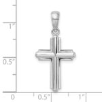 De-Ani Sterling Silver Rounded Cross with Frame Pendant - Image 3