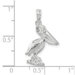 De-Ani Sterling Silver Small 3D Standing Moveable Mouth Pelican Pendant - Image 3