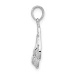 De-Ani Sterling Silver Rhodium-Plated Antigua W.I. 3D Flip Flops Pendant - Image 2