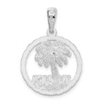 De-Ani Sterling Silver Rhodium-Plated Jamaica with Palm Tree Cut-Out Disc Pendant - Image 4