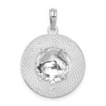 De-Ani Sterling Silver Rhodium-Plated Jamaica Round Circle with Shell Pendant - Image 4