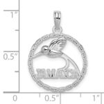 De-Ani Sterling Silver Rhodium-Plated Polished Jamaica Round Circle with Bird Pendant - Image 3