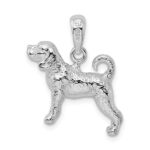 De-Ani Sterling Silver Rhodium-Plated Textured 3D Beagle Pendant - Image 4