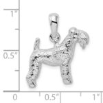 De-Ani Sterling Silver Rhodium-Plated Textured 3D Kerry Blue Terrier Pendant - Image 3