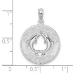 De-Ani Sterling Silver Rhodium-Plated St. Thomas Circle with Dolphins Pendant - Image 3