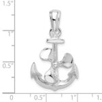 De-Ani Sterling Silver Rhodium-Plated Moveable 3D Anchor with Propeller Pendant - Image 3