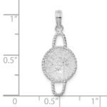 De-Ani Sterling Silver Rhodium-Plated Polished 3D Round Basket Pendant - Image 3