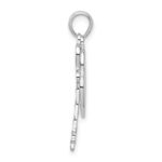 De-Ani Sterling Silver Rhodium-Plated Polished Moveable Key with Heart Lock Pendant - Image 2