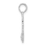 De-Ani Sterling Silver Rhodium-plated Polished #1 Mom with Flower Pendant - Image 2