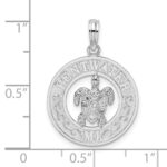 De-Ani Sterling Silver Rhodium-Plated Pentwater Michigan Circle with Turtle Pendant - Image 5